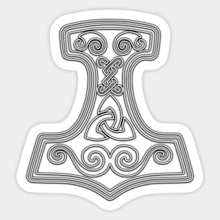 Thor hammer - Mjöllnir - black neon Sticker